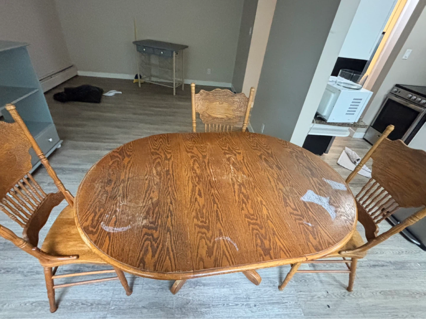 Vintage Oak Dining Table and 3 Chairs - photo 2