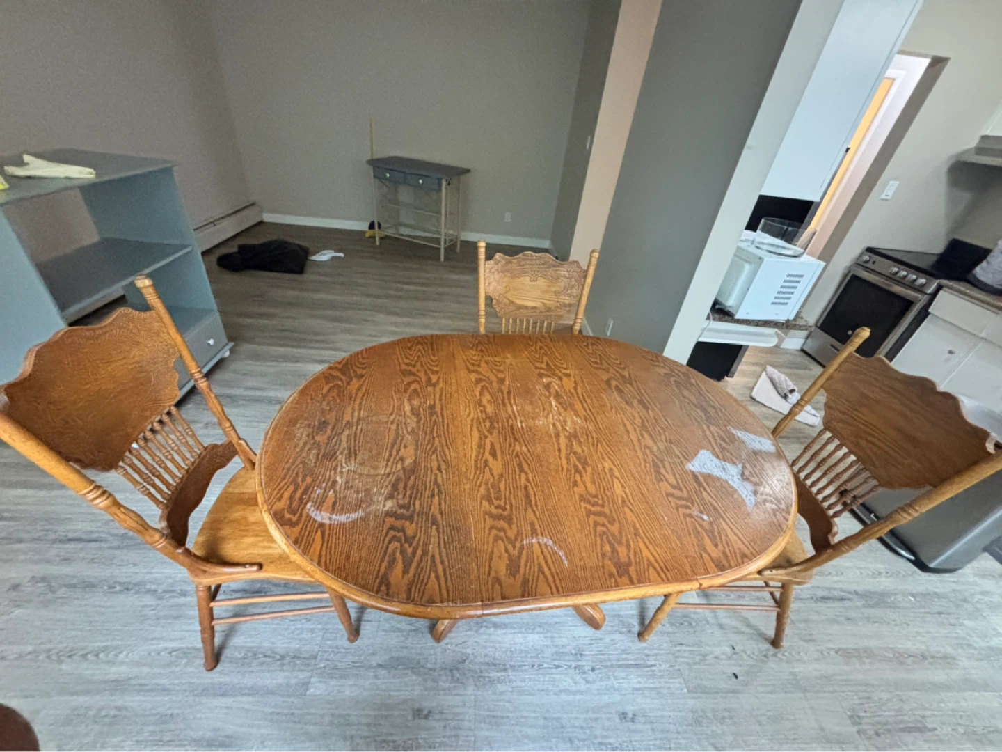 Vintage Oak Dining Table and 3 Chairs - photo 4