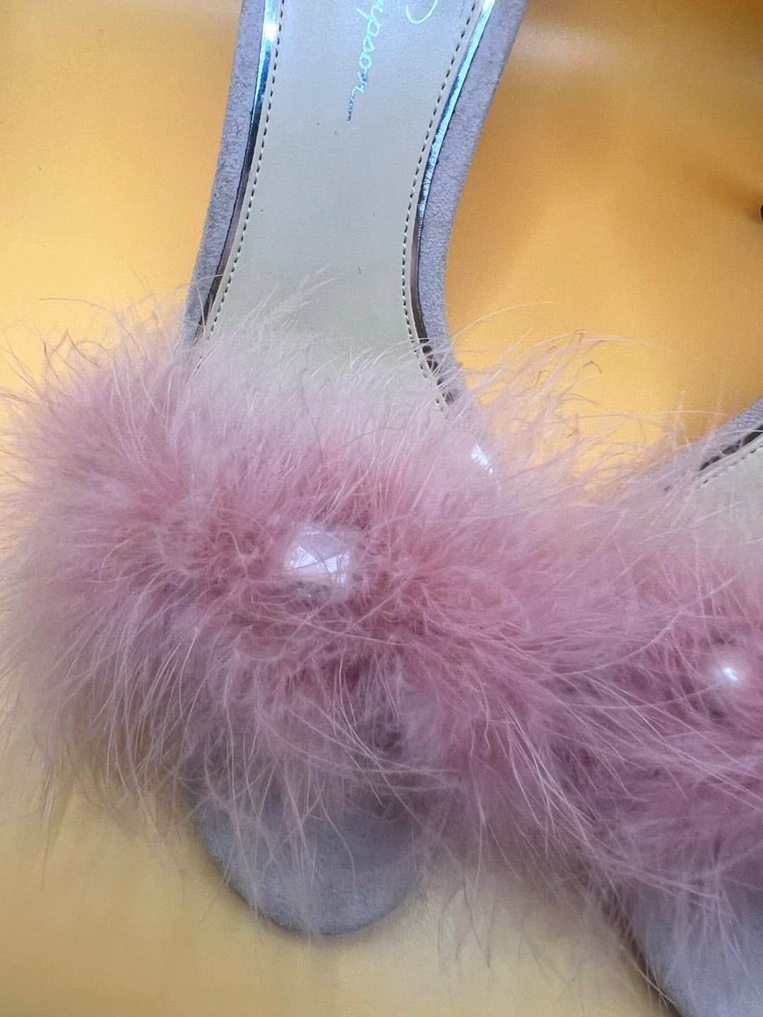Jessica Simpson Pink Feather Heels - photo 4