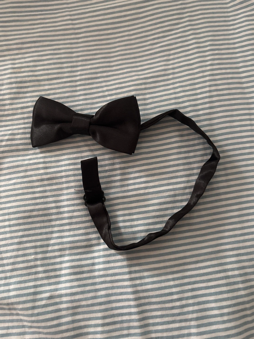 Black Satin Bow Tie with Adjustable Strap⚽️