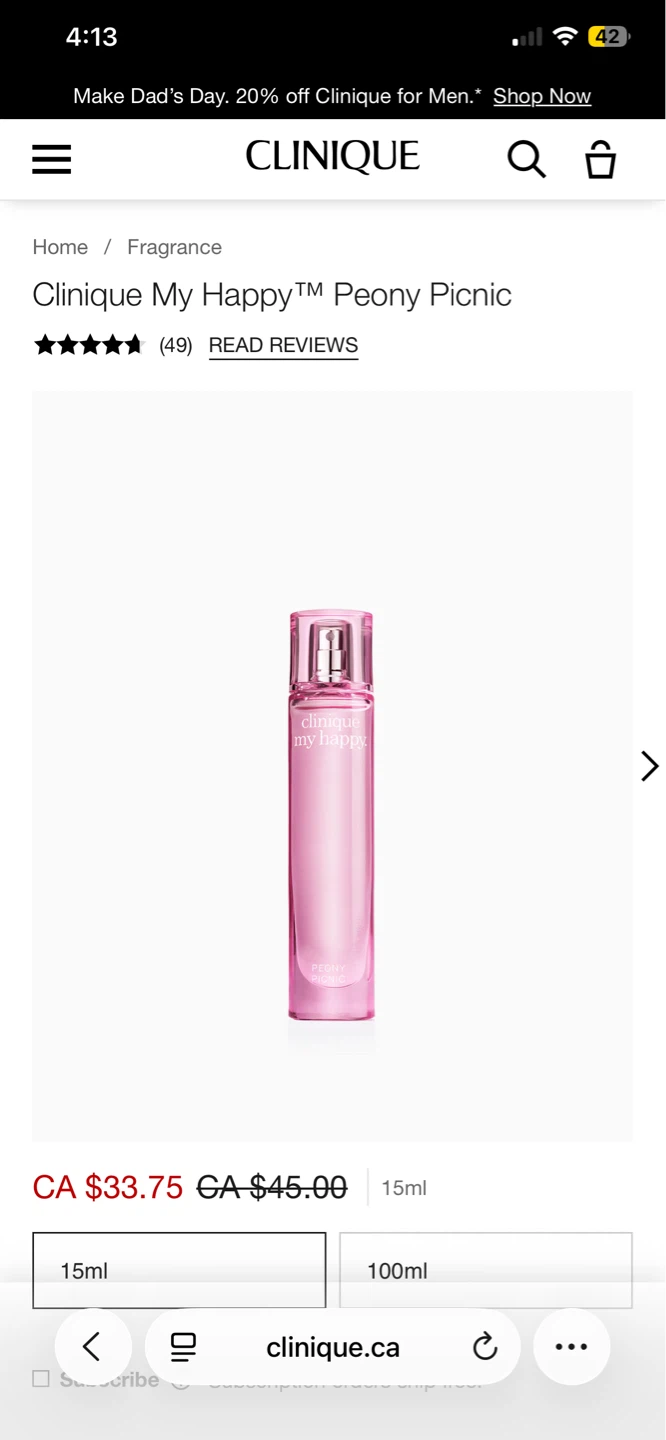 Clinique My Happy Peony Picnic Eau de Parfum 15ml - photo 3