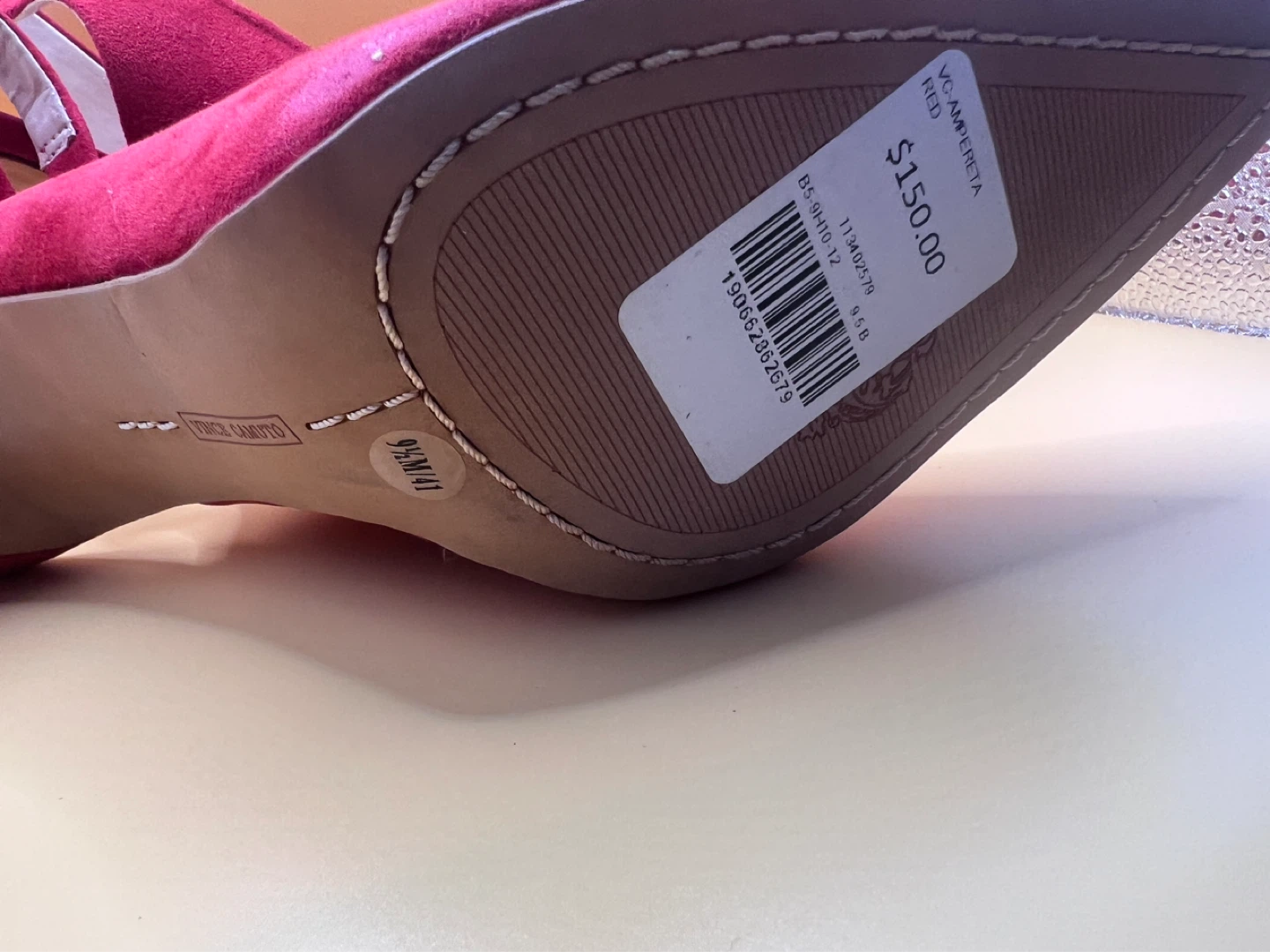 Vince Camuto Red Suede Slingback Heels - photo 5