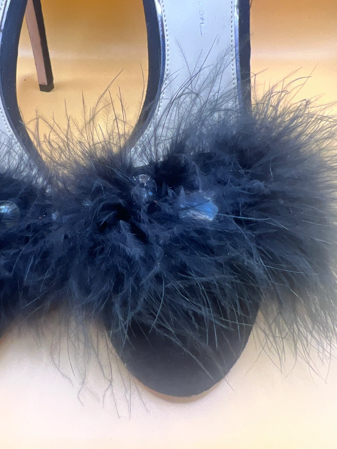 Jessica Simpson Black Feather Stiletto Heels - photo 3