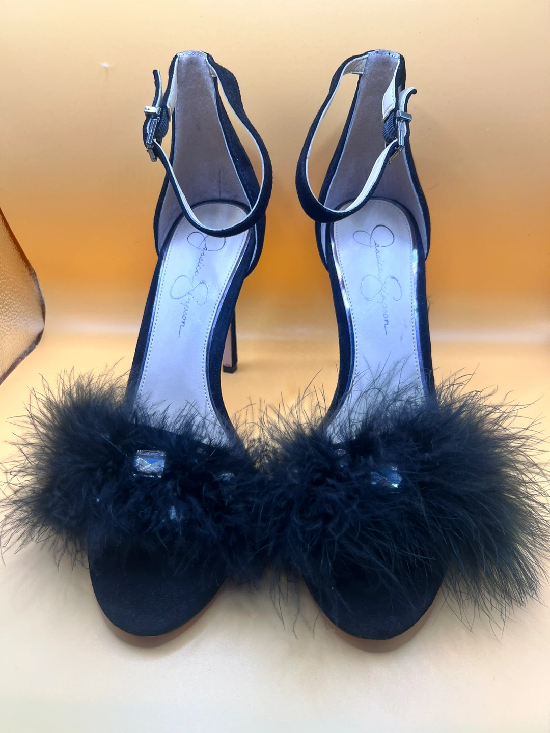Jessica Simpson Black Feather Stiletto Heels - photo 2