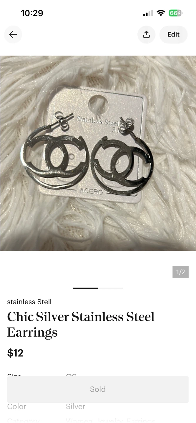 Chic Silver Stainless Steel Earrings - photo 2