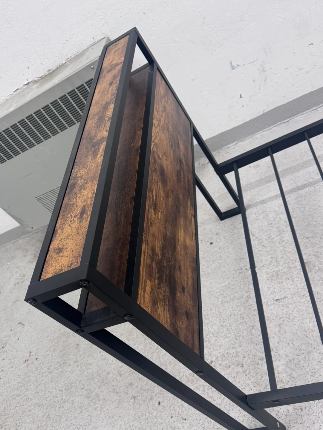 Industrial Style Metal Bed Frame twin with Wood Accents - photo 2