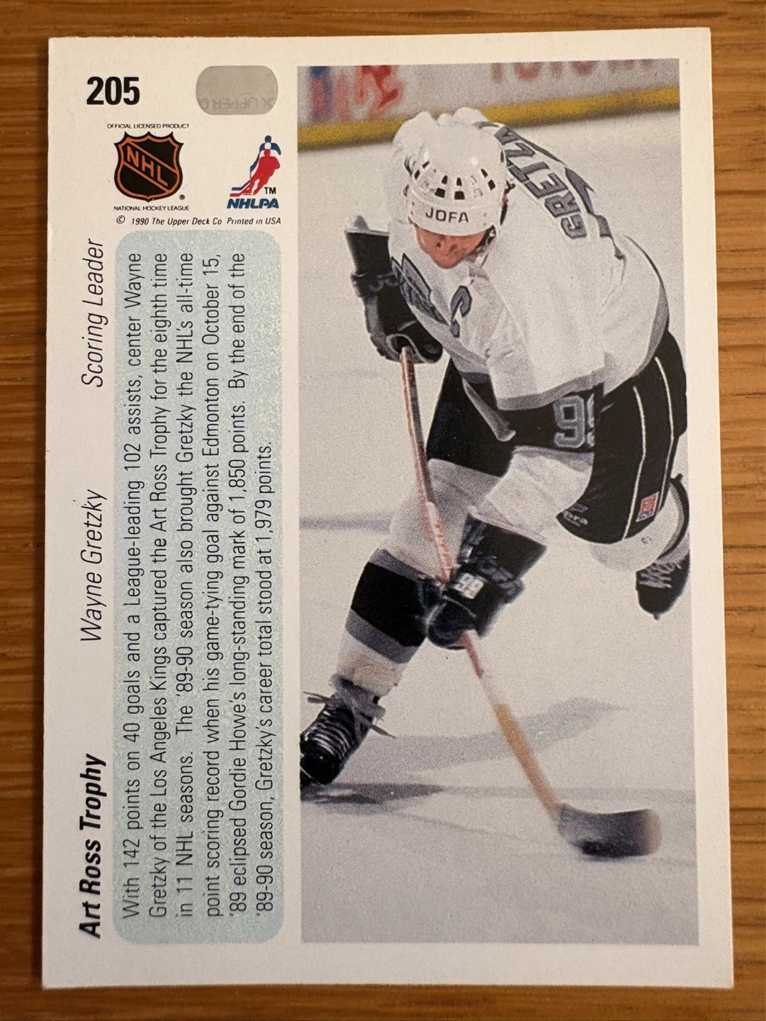 Wayne Gretzky Art Ross Trophy Winner Hockey Card - photo 2