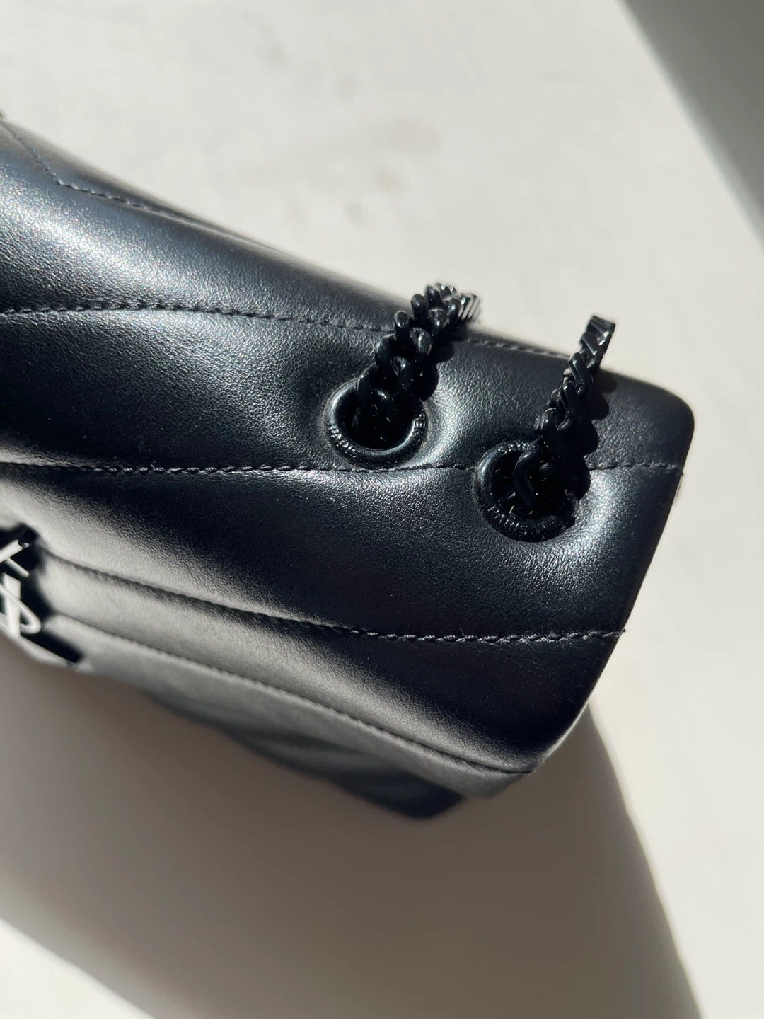 YSL Saint Laurent So Black Leather Chevron Shoulder Bag - photo 4