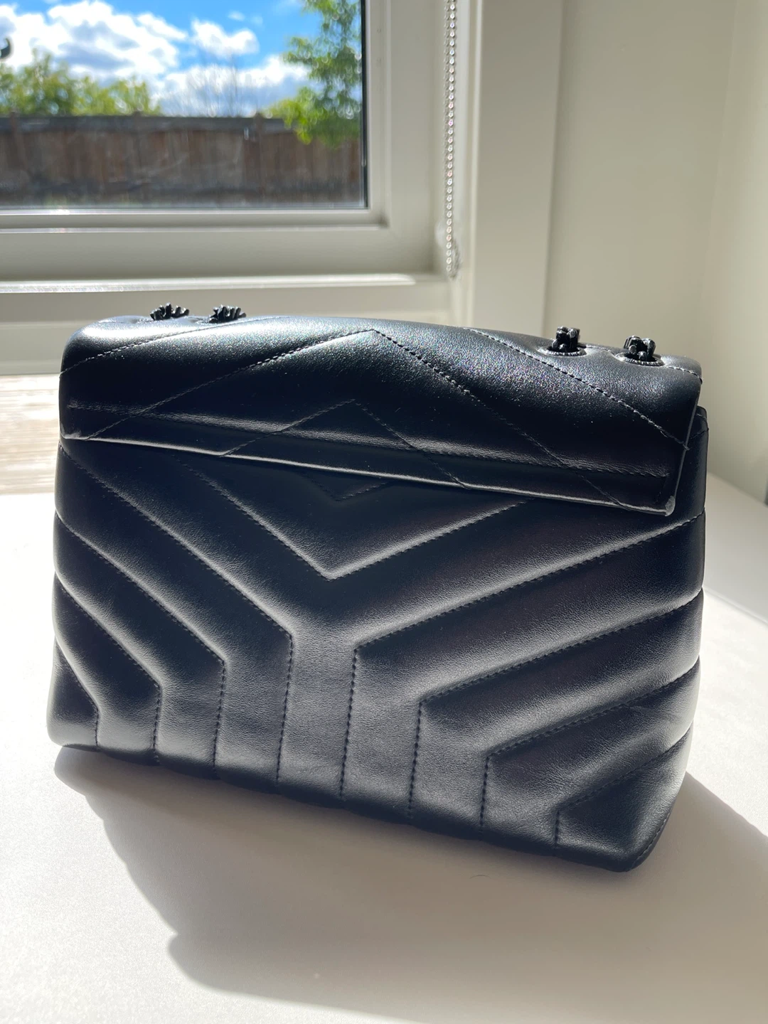 YSL Saint Laurent So Black Leather Chevron Shoulder Bag - photo 5