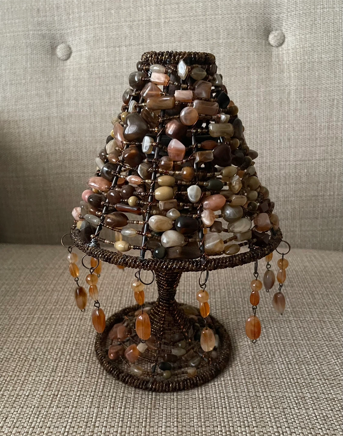 🌱 Beaded Candlestick Holder and Lamp Shade