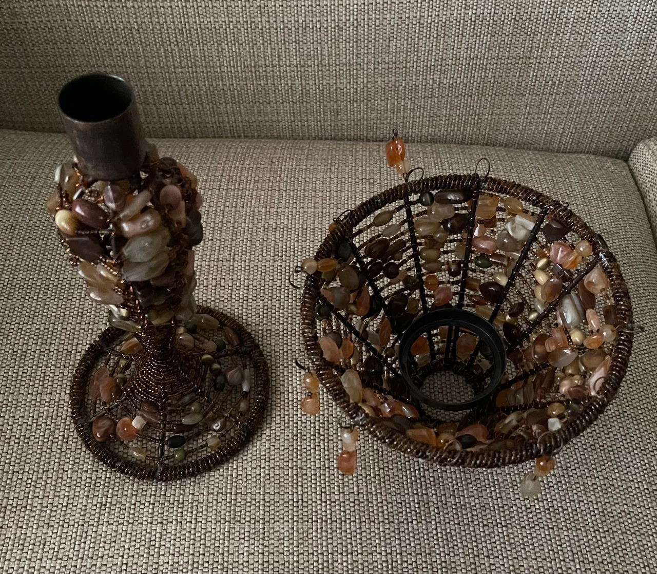 🌱 Beaded Candlestick Holder and Lamp Shade - photo 3