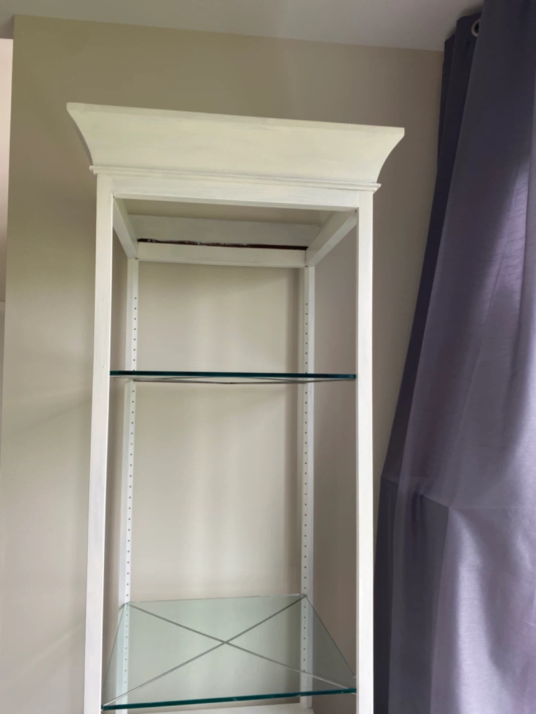 White Display Shelf with Glass Shelves