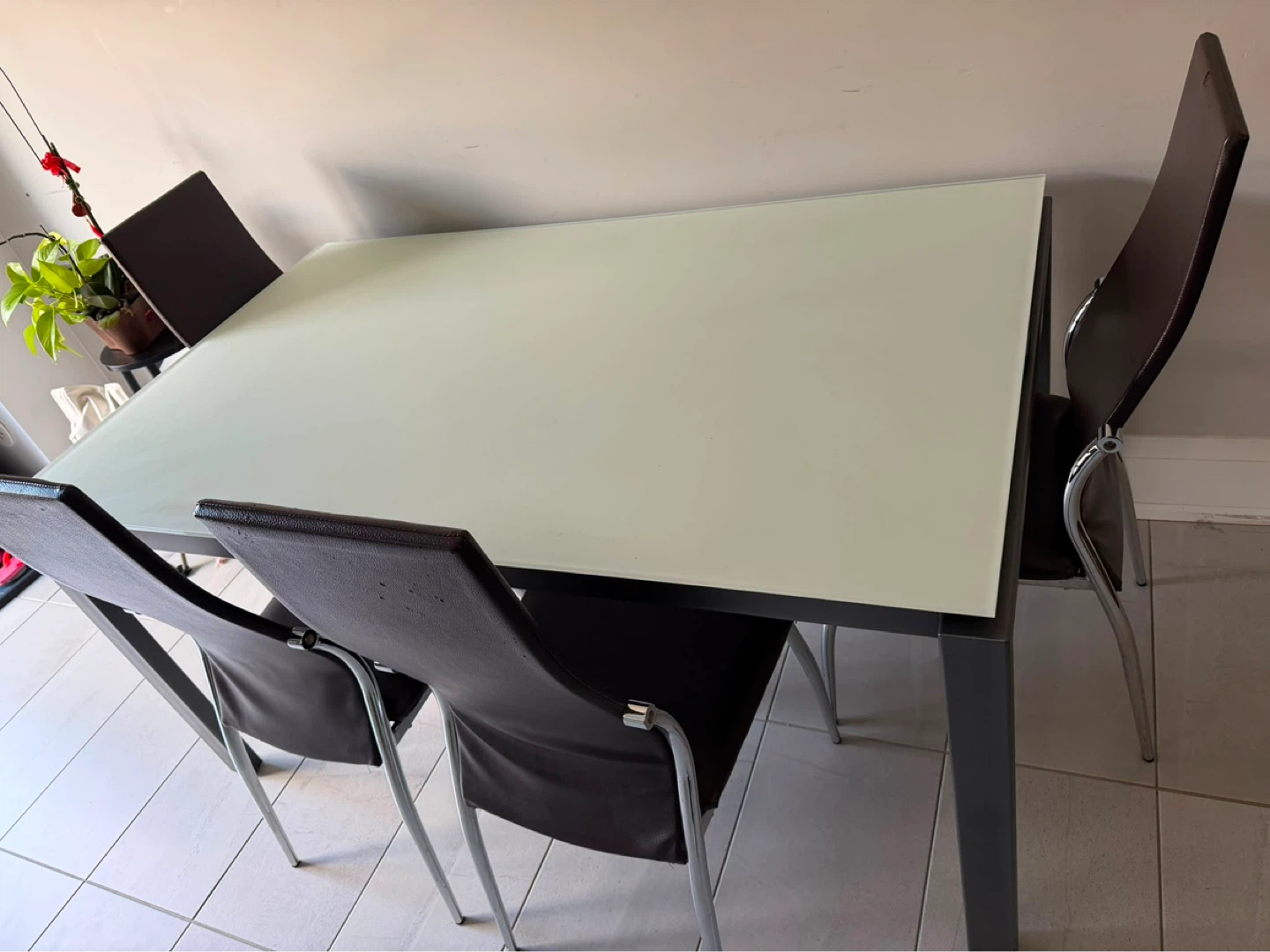 Glass Top Dining Table with Extension Leaf - photo 4