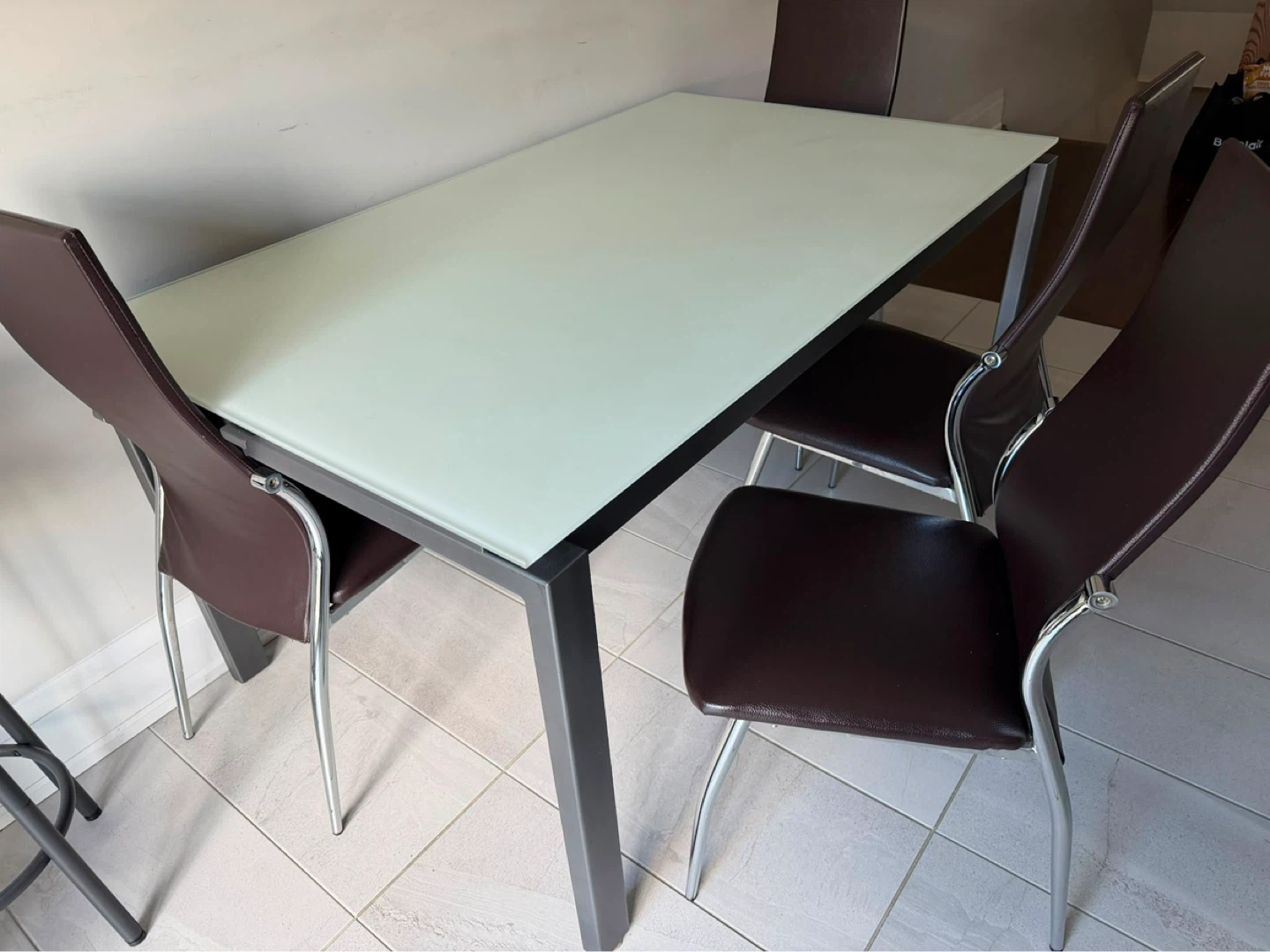 Glass Top Dining Table with Extension Leaf - photo 3