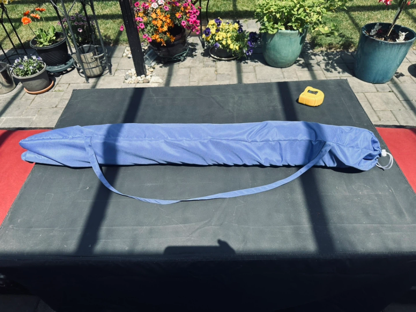 6’ Blue Outdoor Beach Umbrella with Sand Anchor - photo 5