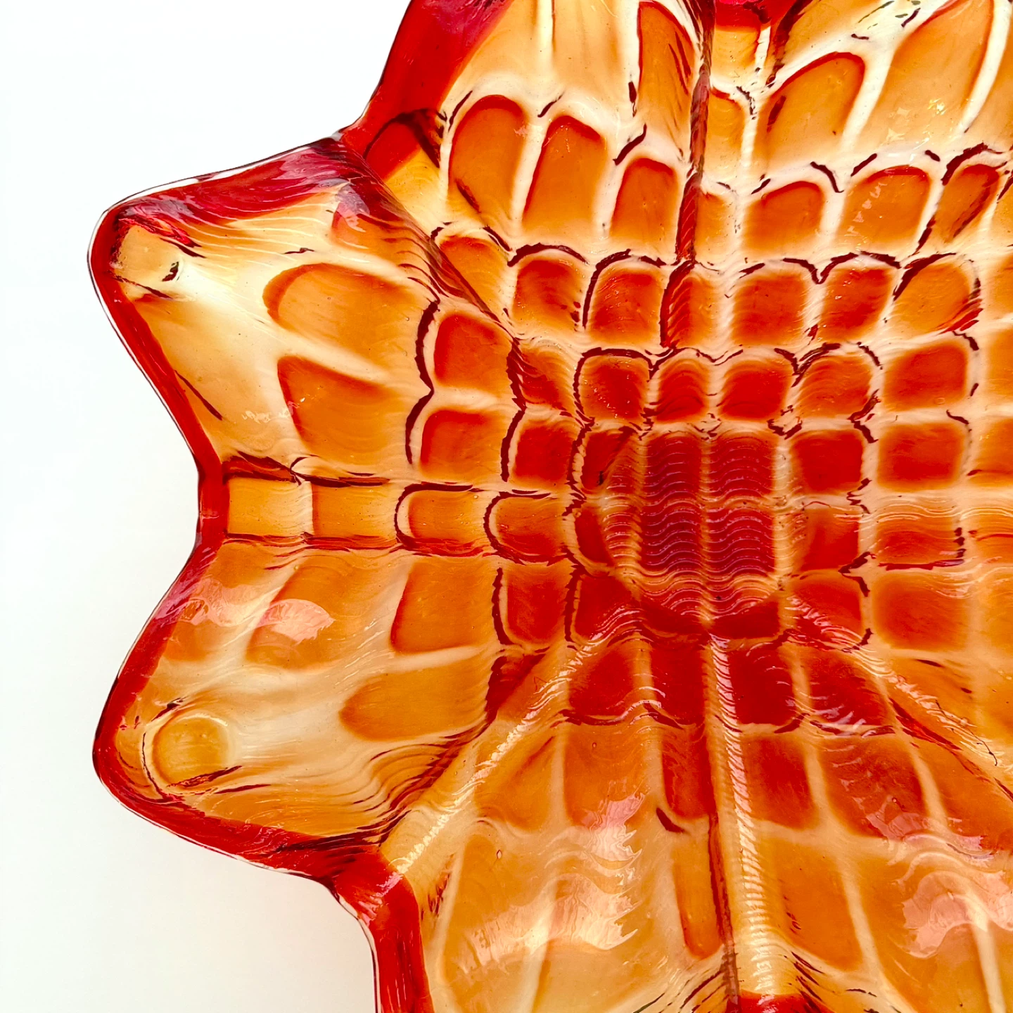 Vintage MCM large Murano art glass flower fruit bowl - photo 5