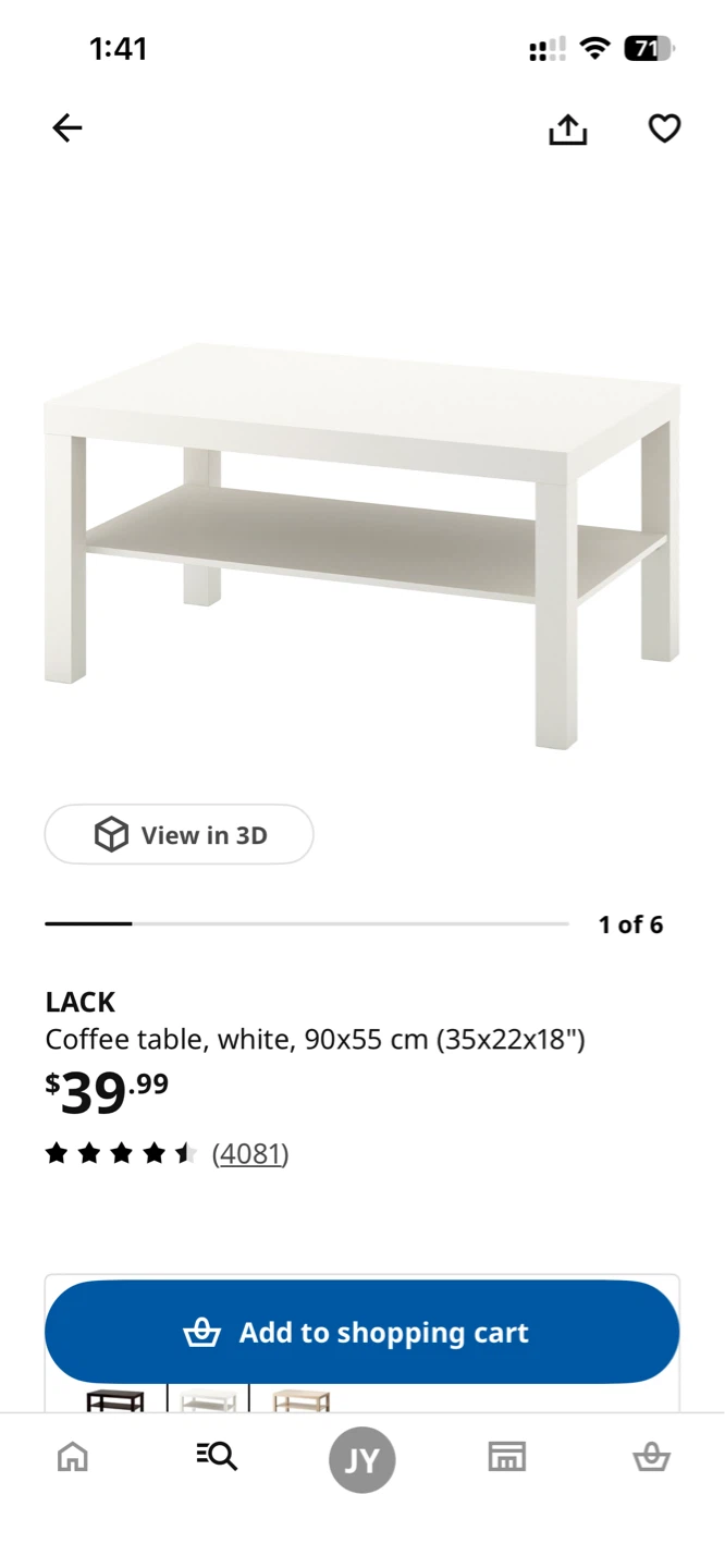IKEA LACK Coffee Table White 90x55 cm