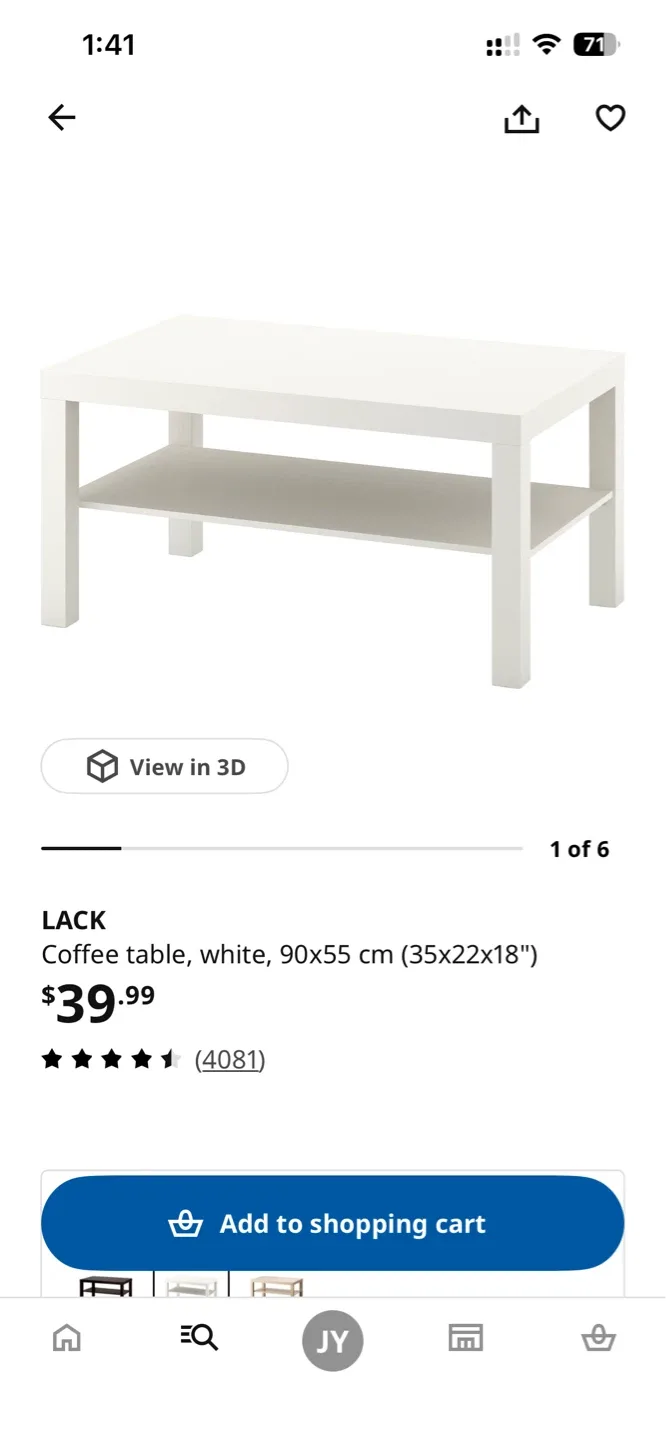 IKEA LACK Coffee Table White 90x55 cm