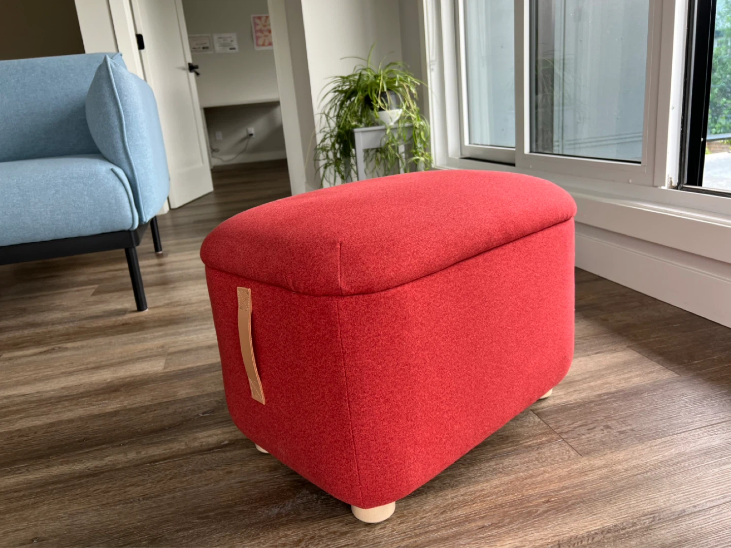 IKEA Oskarshamn Red Storage Footstool/Ottoman - photo 2