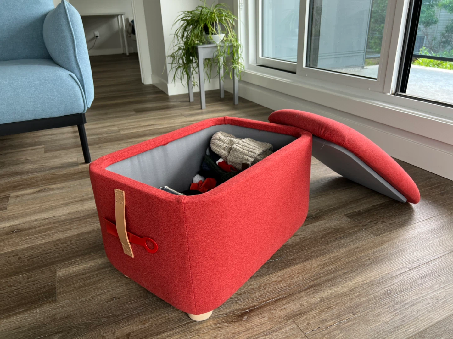 IKEA Oskarshamn Red Storage Footstool/Ottoman
