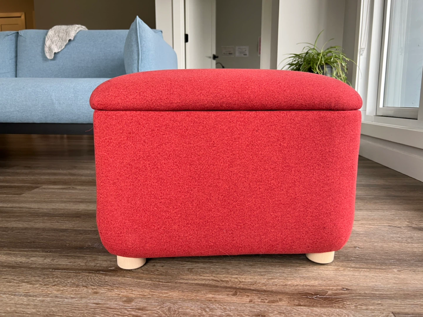 IKEA Oskarshamn Red Storage Footstool/Ottoman - photo 3