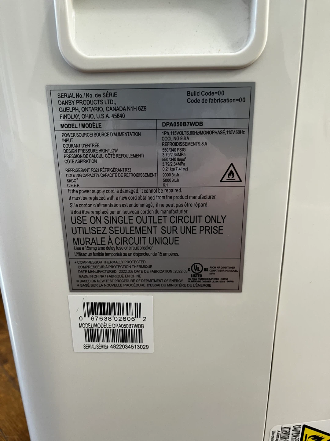 Danby Portable Air Conditioner w remote - photo 2