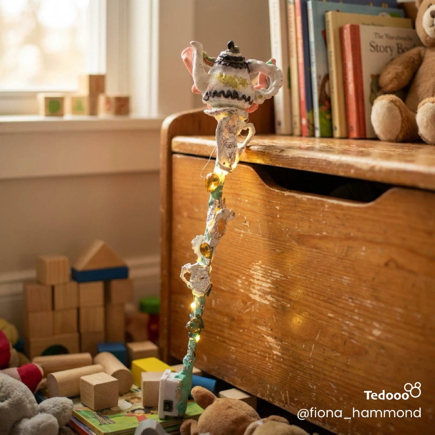 Handmade Teapot Wand with Lights - photo 2