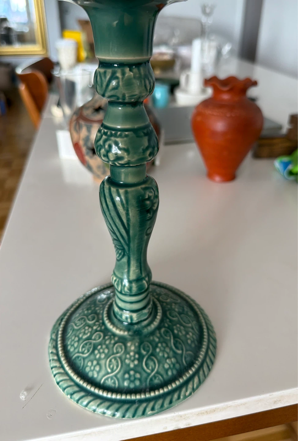 Green Ceramic Candlestick Holder Set - photo 3