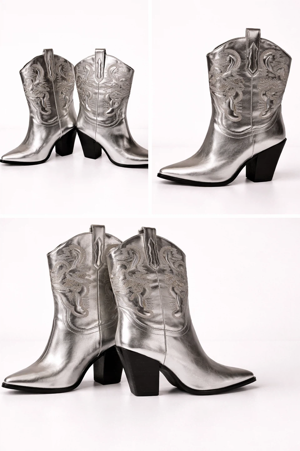 Silver Embroidered Cowboy Boots - photo 2
