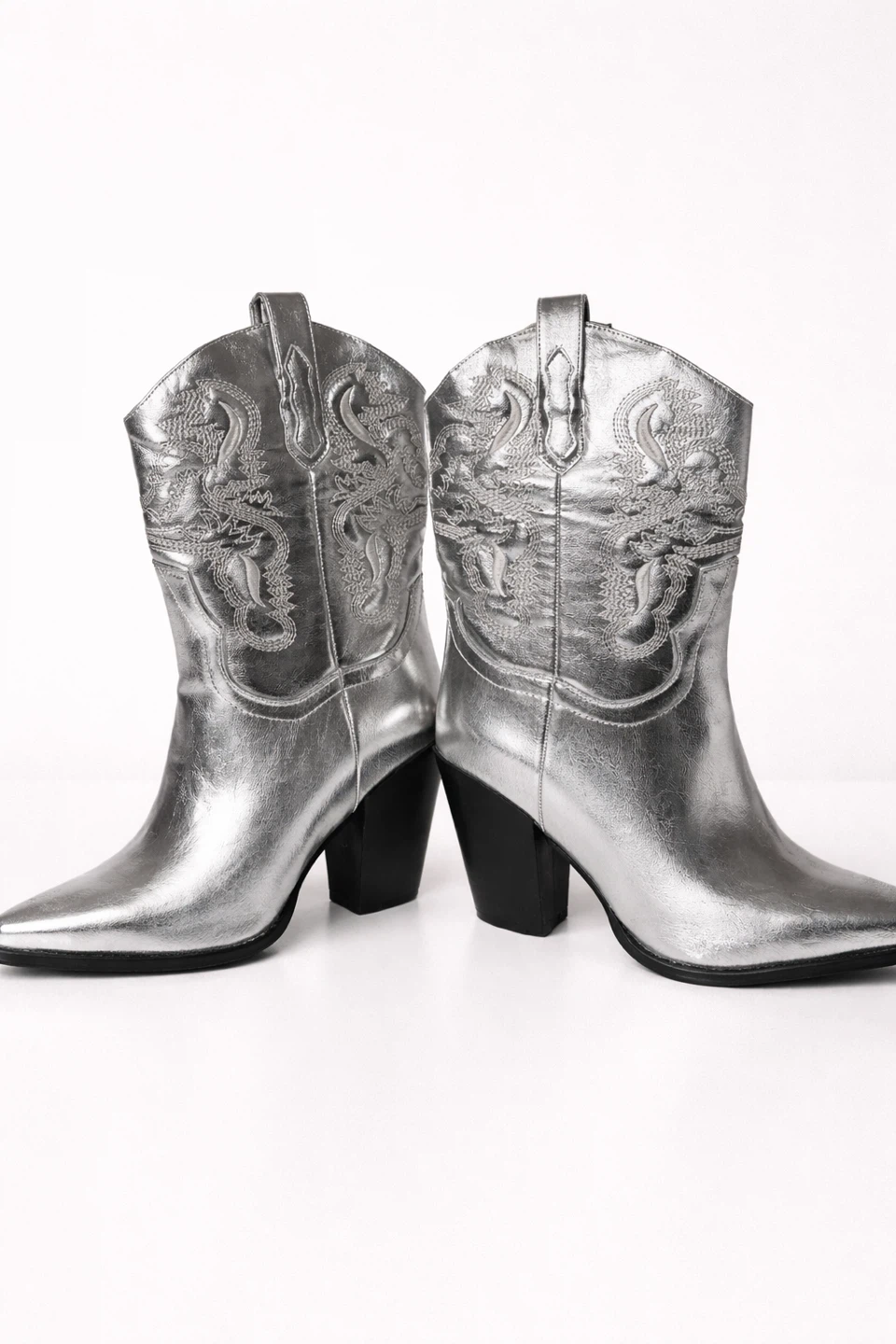 Silver Embroidered Cowboy Boots - photo 4