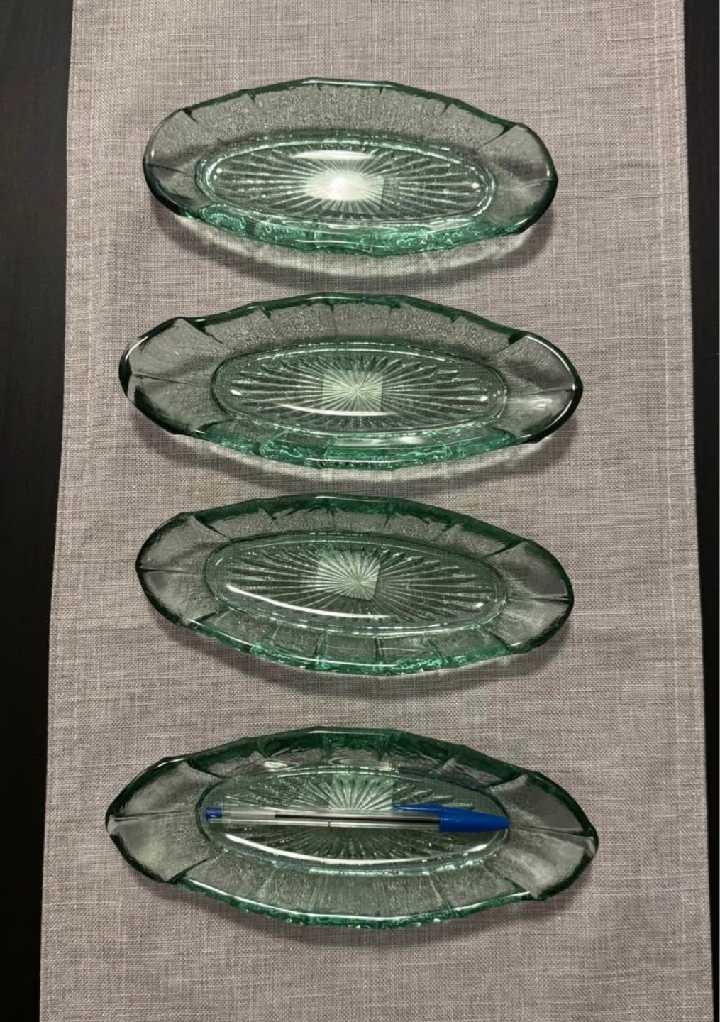 Set of 4 Green Recycled Glass Serving Dishes - photo 3