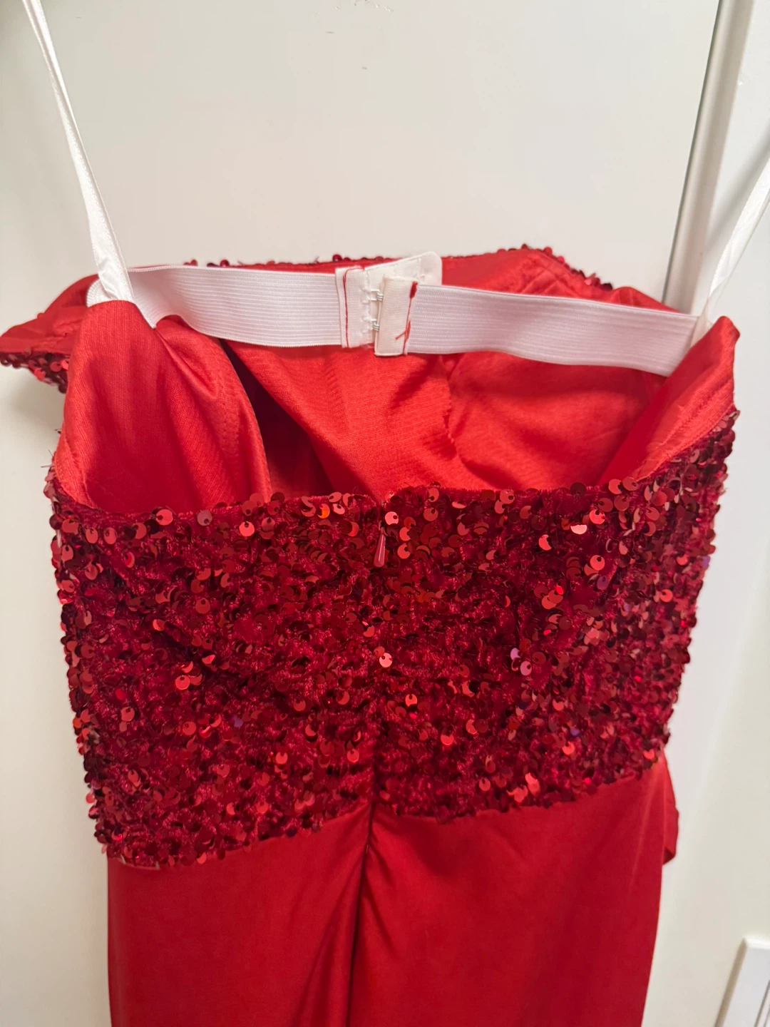 Red Strapless Sequin Bodice Gown - photo 3