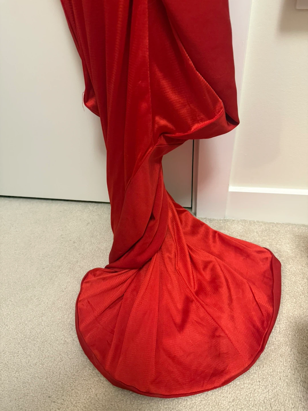 Red Strapless Sequin Bodice Gown - photo 2