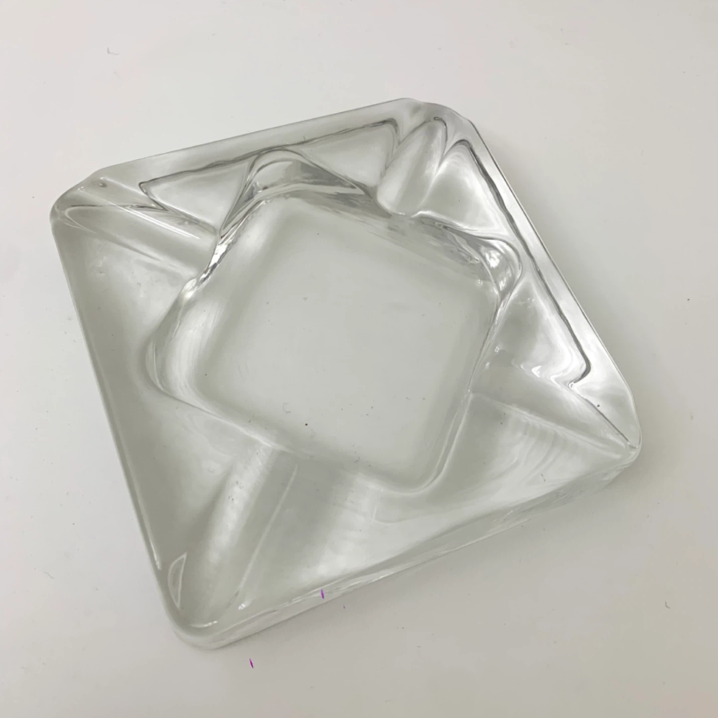 Glass Ashtray Heavy Ashtray Clear Glass Bar Decor Vintage - photo 2