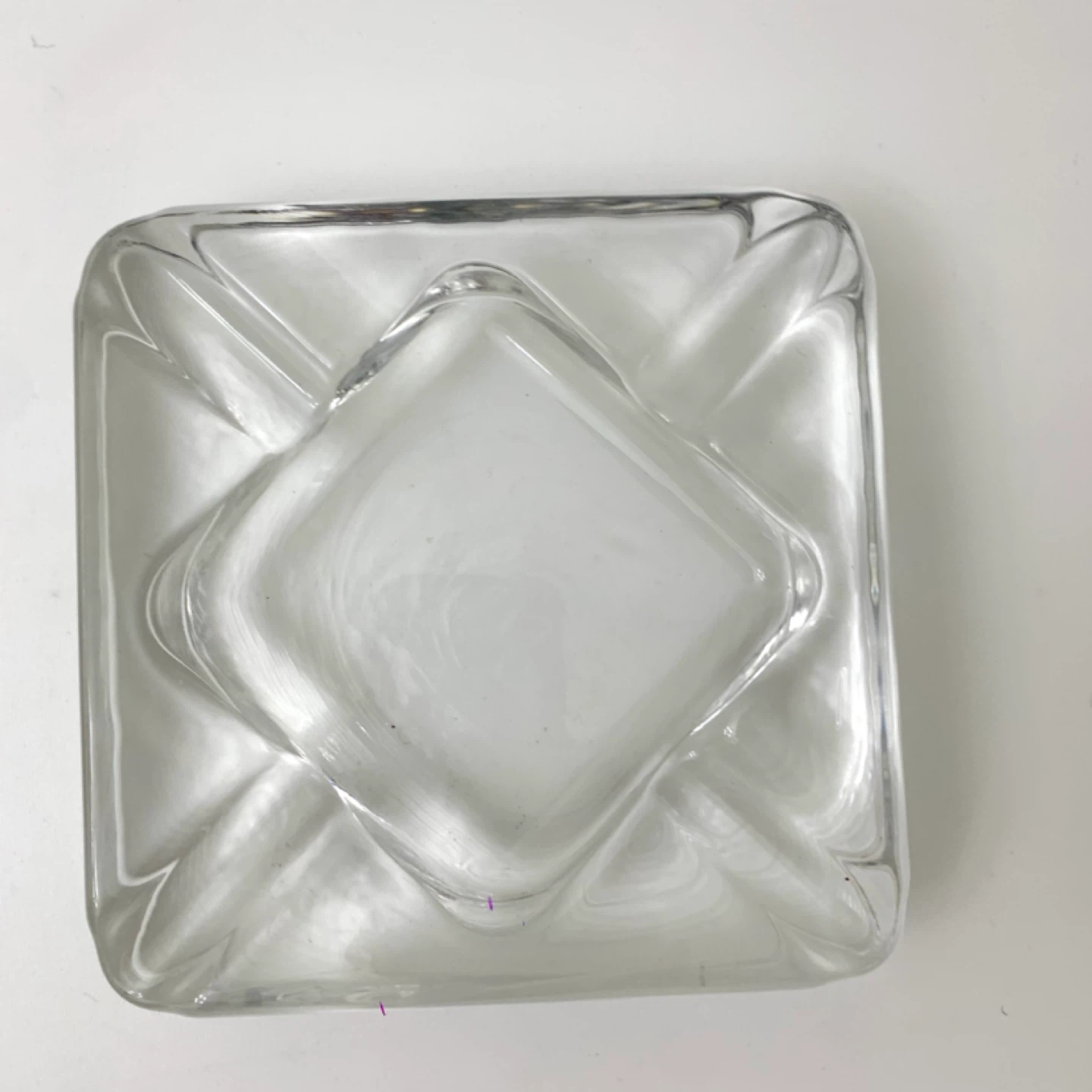 Glass Ashtray Heavy Ashtray Clear Glass Bar Decor Vintage - photo 4
