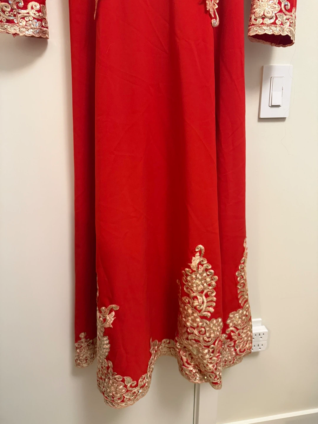 Red Embroidered Maxi Dress - photo 2