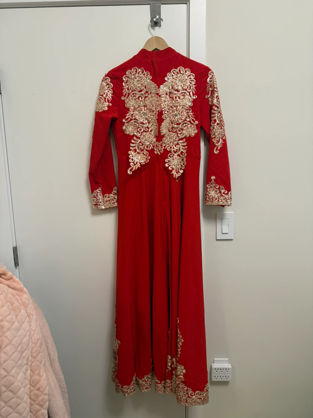 Red Embroidered Maxi Dress - photo 4