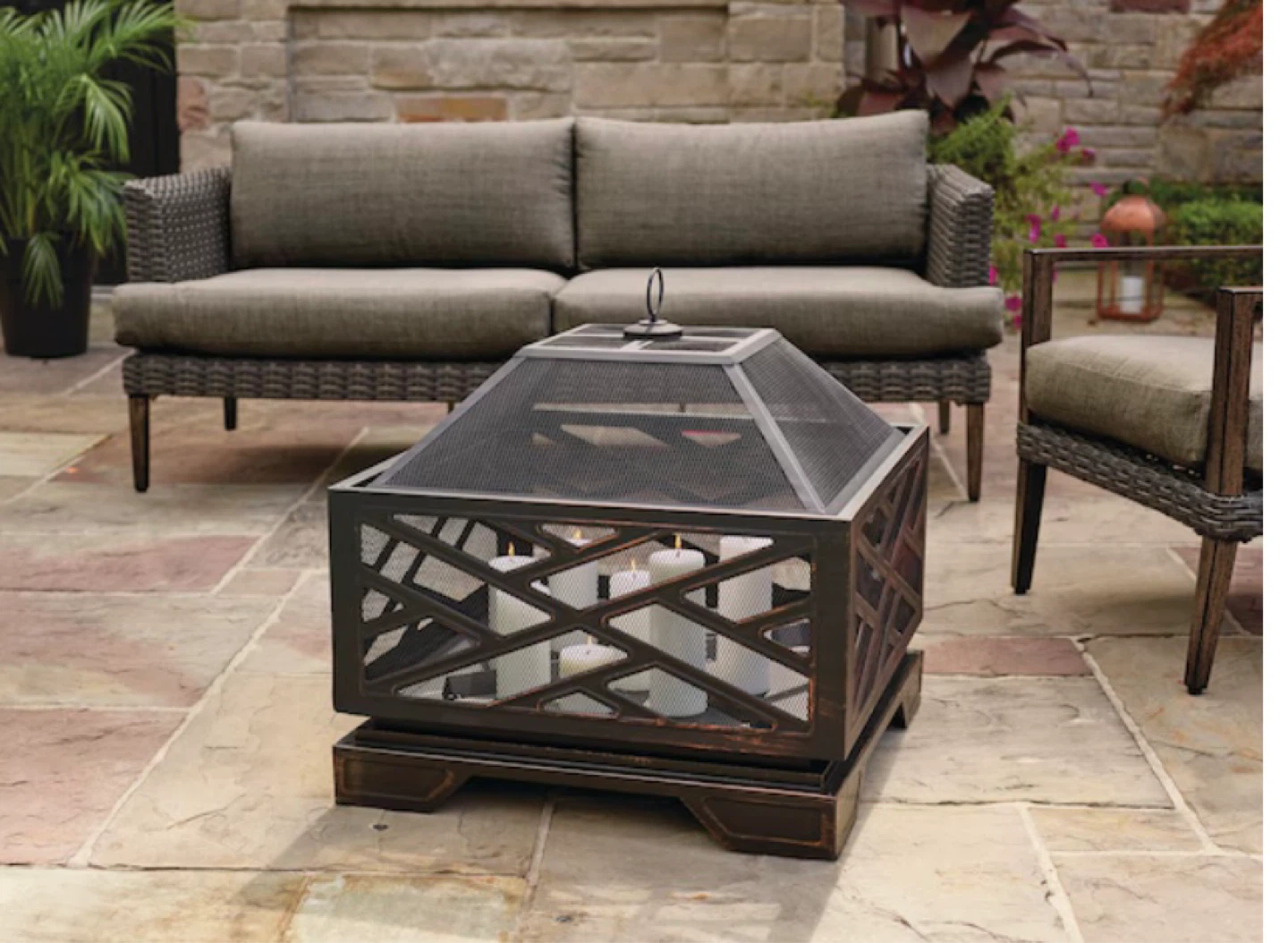 For Living Lawrence Steel Outdoor Wood Burning Fire Pit w/ Poker - photo 3