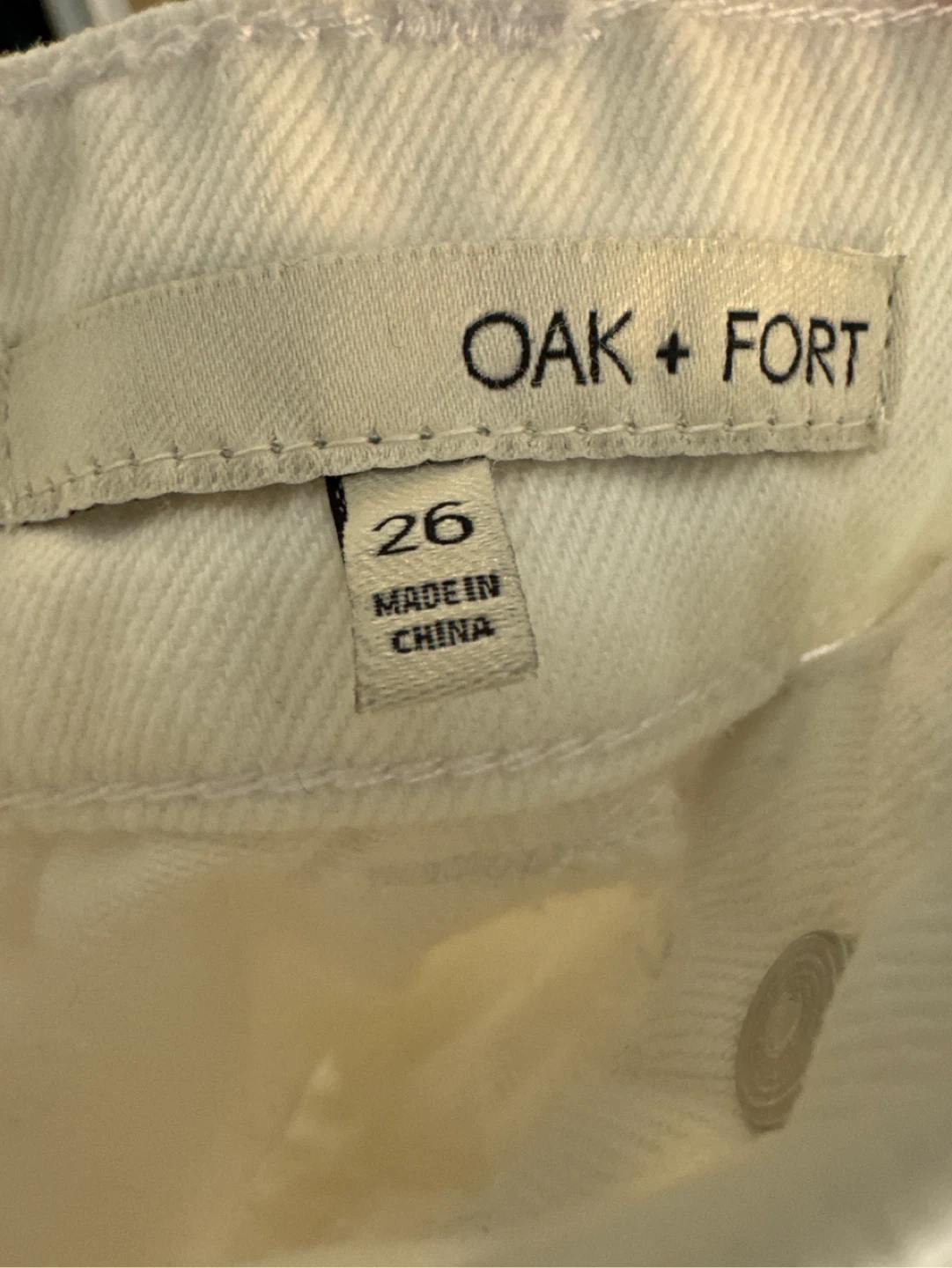 Oak + Fort White Wide Leg Cropped Jeans Size 26 - photo 3