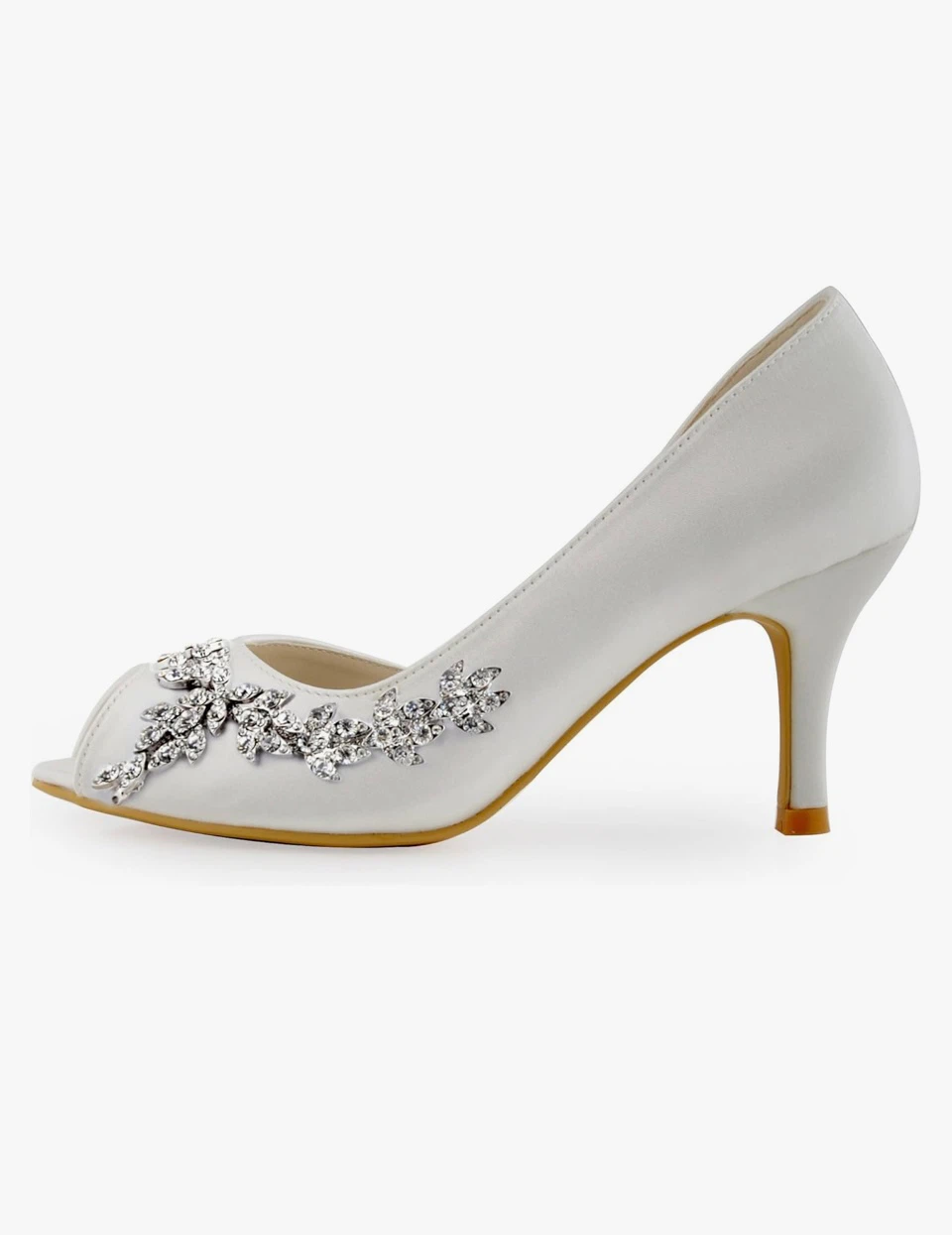 Elegant Park White Peep Toe Heels - photo 2