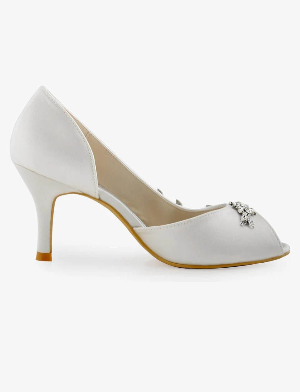 Elegant Park White Peep Toe Heels - photo 3