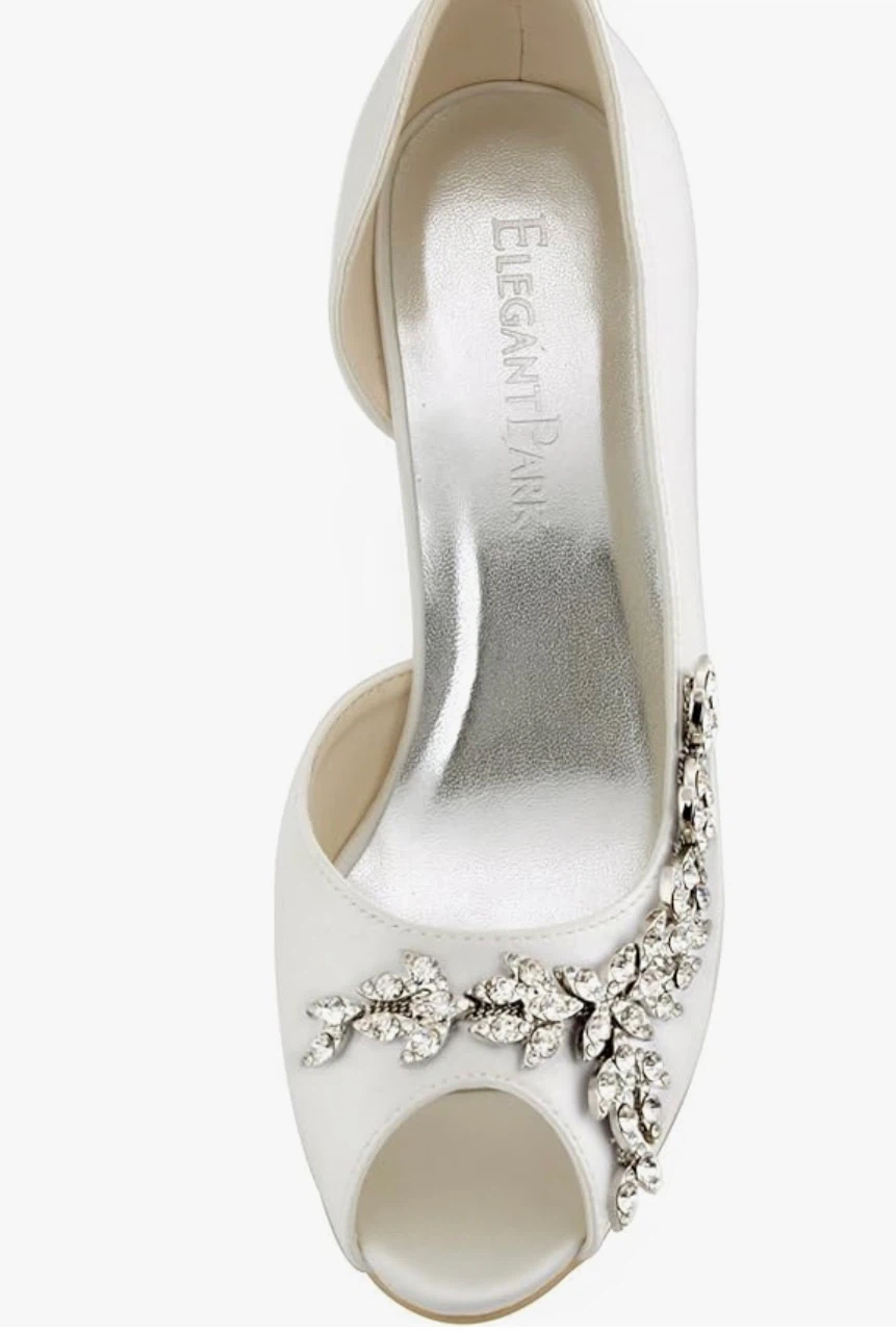 Elegant Park White Peep Toe Heels - photo 4
