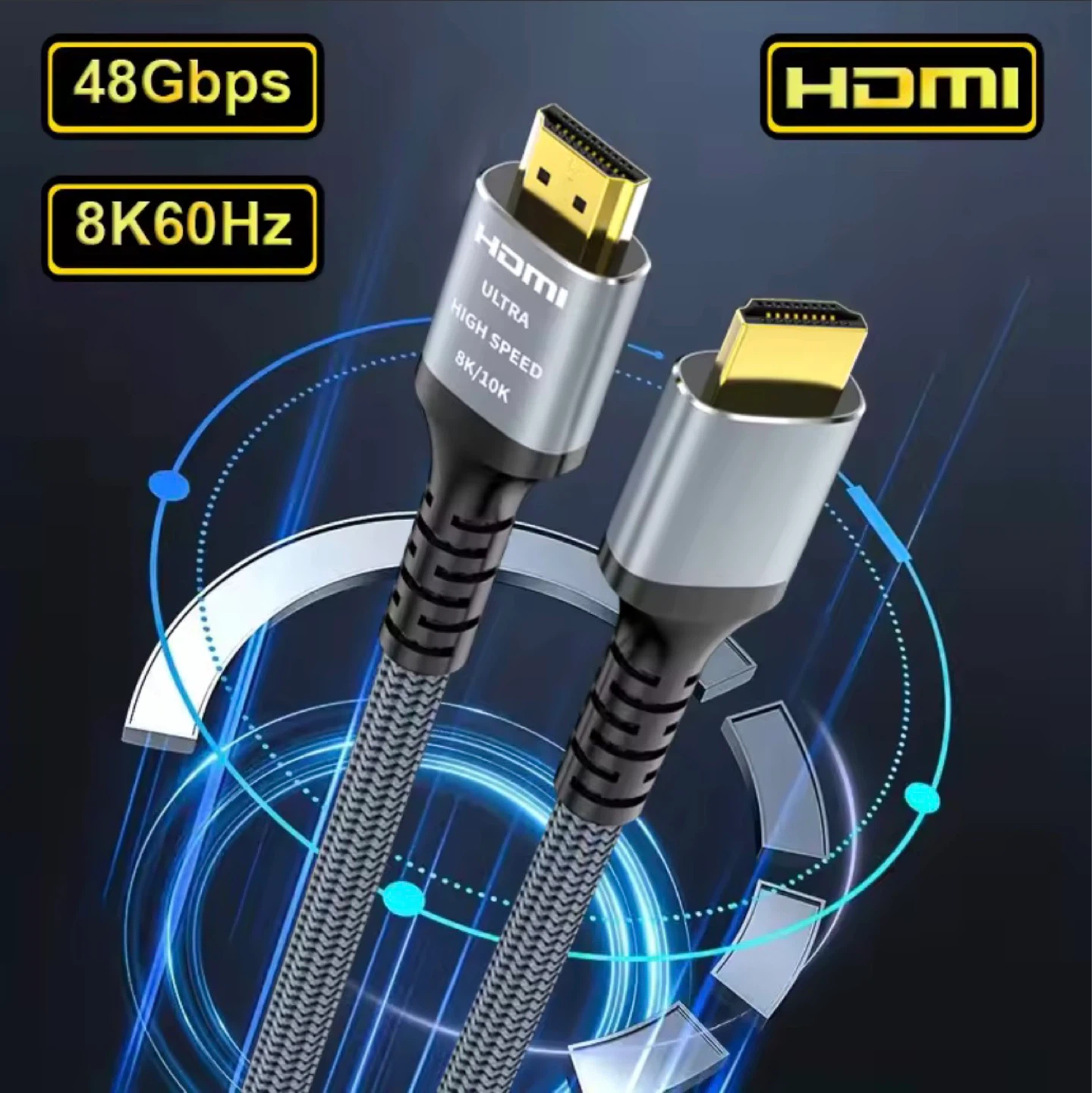 Ultra High Speed HDMI Cable 8K/10K 48Gbps 16 feet Nylon braided - photo 4