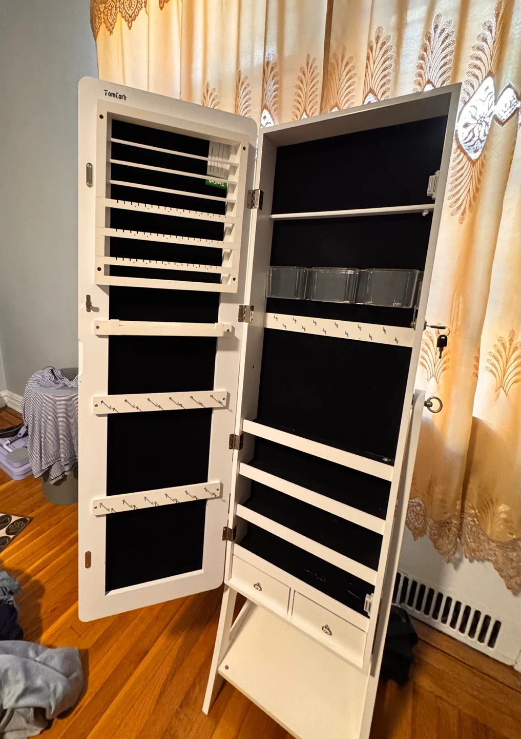 White Jewelry Armoire with Full-Length Mirror - photo 2
