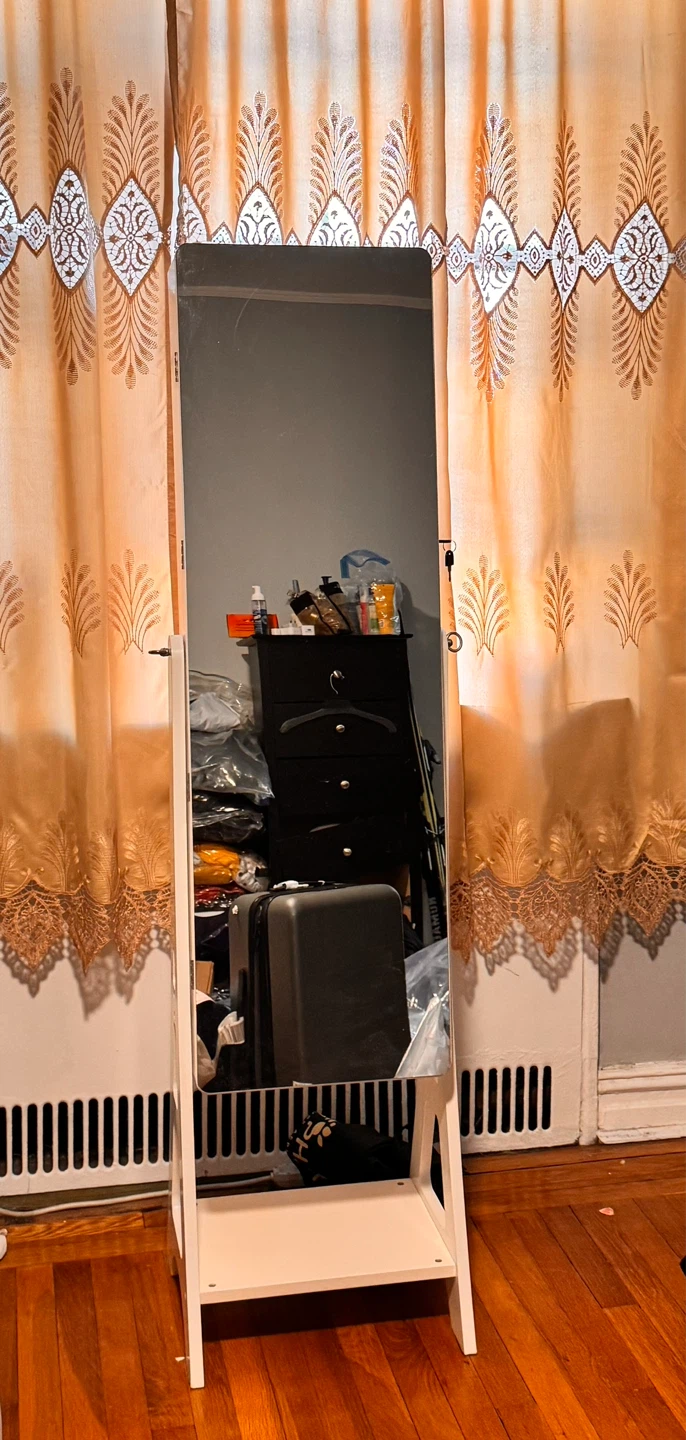 White Jewelry Armoire with Full-Length Mirror - photo 3
