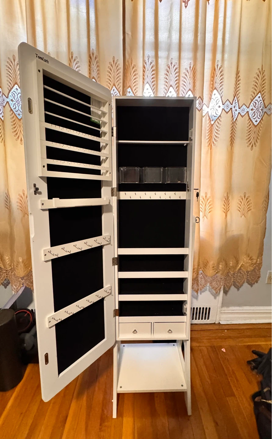 White Jewelry Armoire with Full-Length Mirror - photo 5