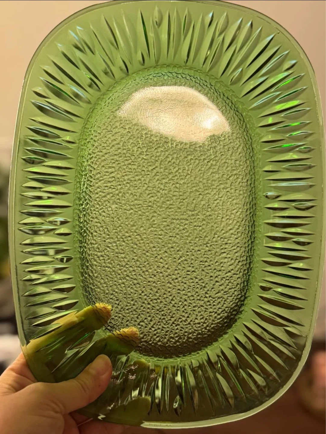 Green Glass Serving Platter - photo 3
