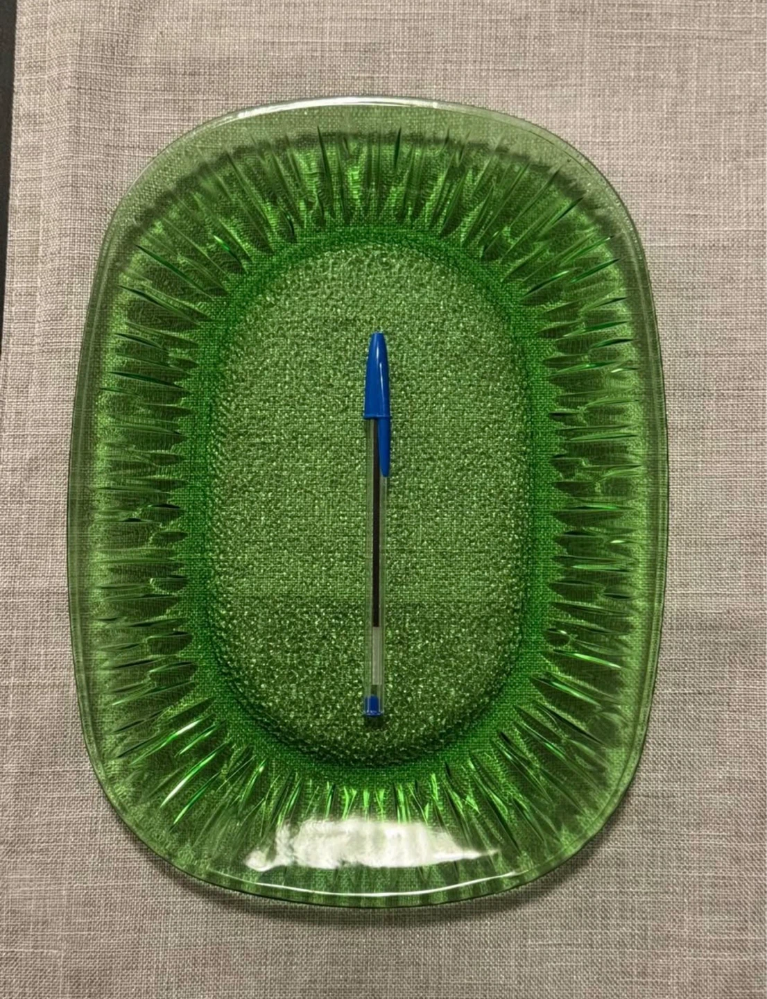 Green Glass Serving Platter - photo 2