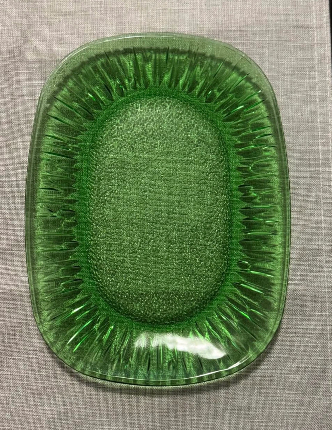 Green Glass Serving Platter
