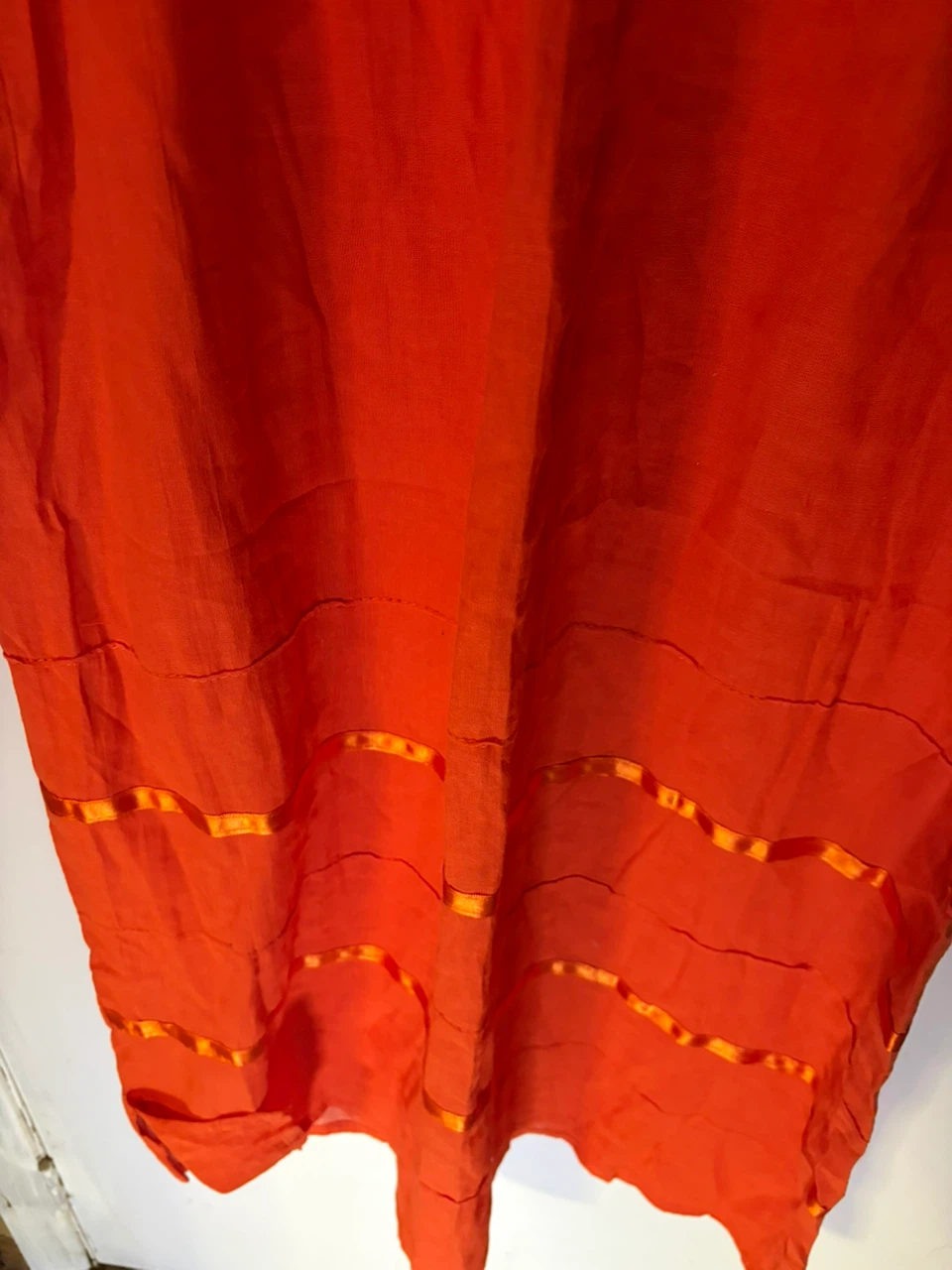 Orange Embroidered Mexican Style Dress - photo 4